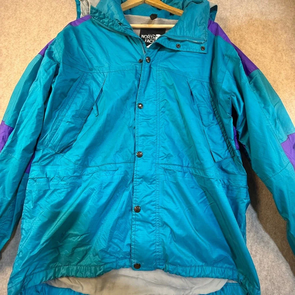Vintage The North Face 90's Mountain Jacket Teal Purple‎ Colorblock Mens Medium